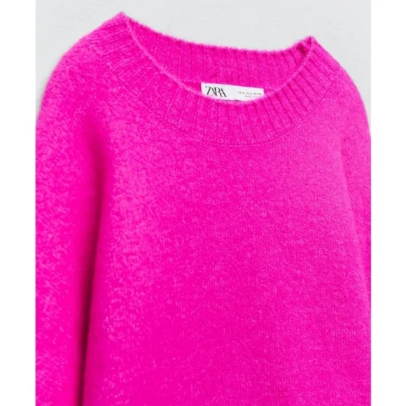 Zara Fuchsia Pullover Sweater Sz SMALL - Picture 6 of 12